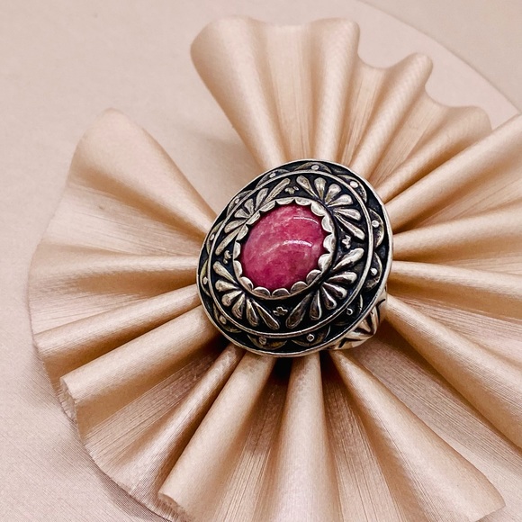 EUC Carolyn Pollack x American West 925 Sterling Silver Rhodonite Gemstone Ring - Picture 10 of 17